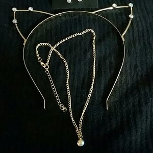 Headband Necklace Earring Set